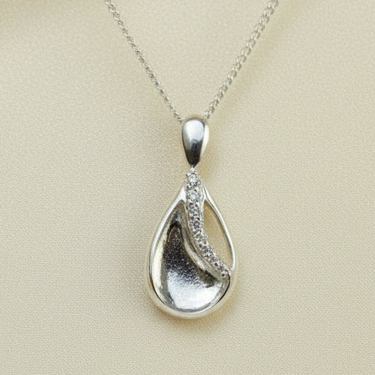 Solid Silver Teardrop Shape Pendant
