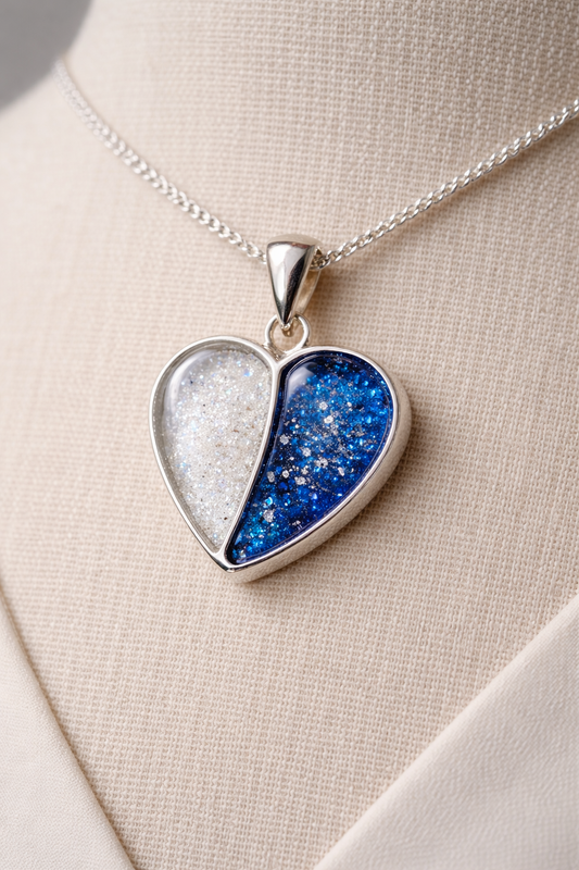 Silver Split Heart Pendant