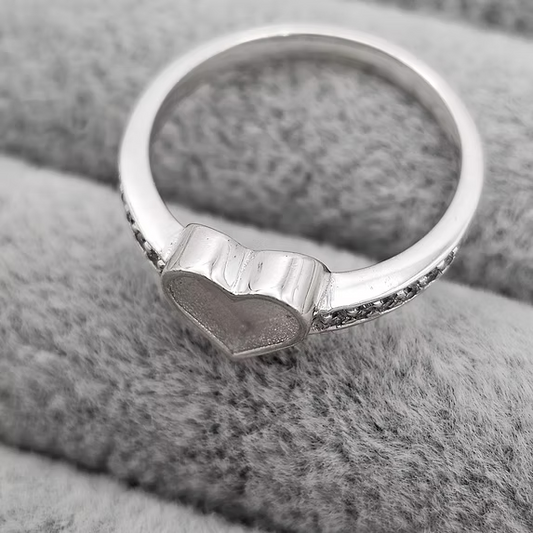 Multi Gem Heart CZ Silver Ring
