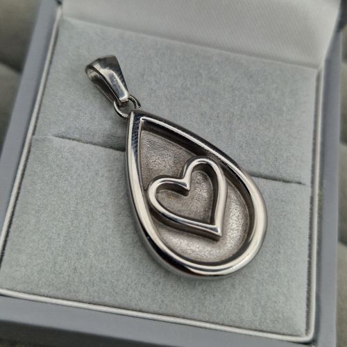Stainless Steel Teardrop Heart Pendant
