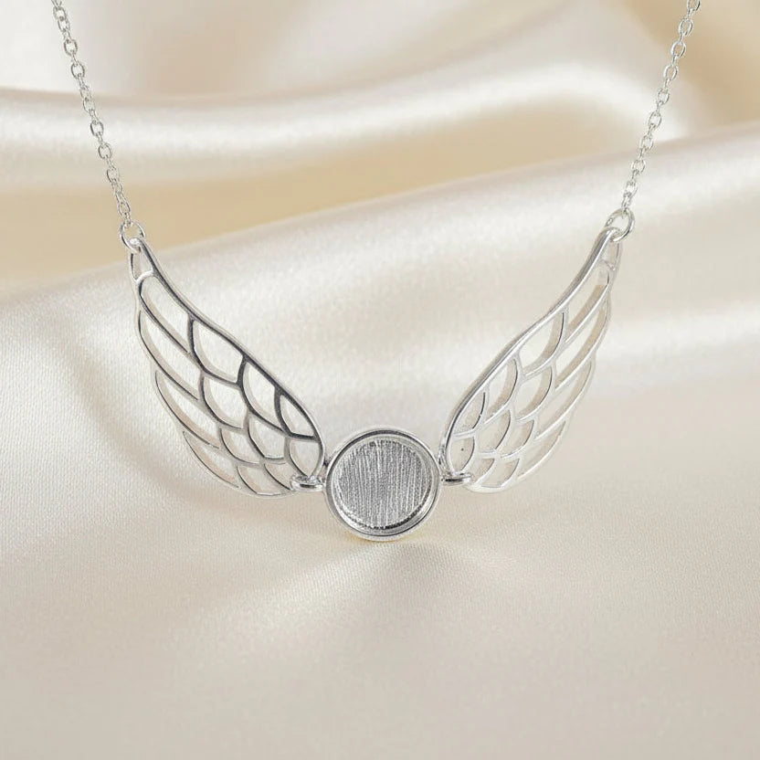 Solid Silver Angel Wing Necklace