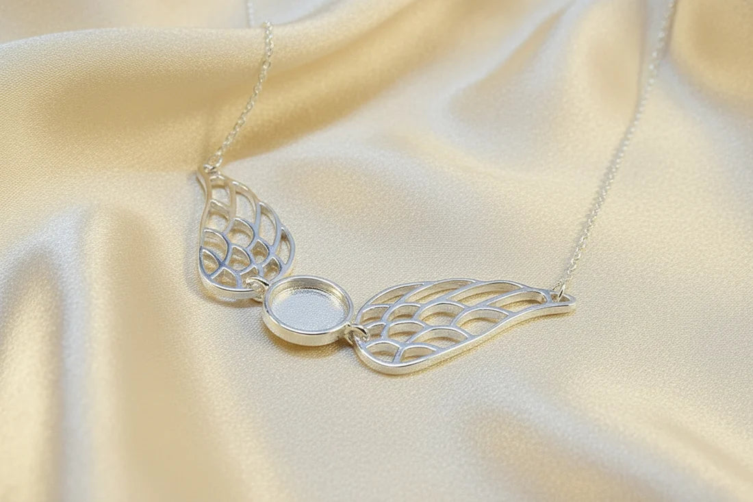 Solid Silver Angel Wing Necklace