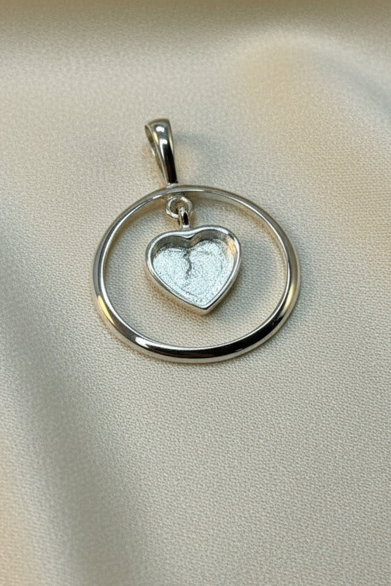 Solid Silver Pendant With Heart