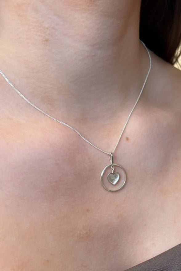 Solid Silver Pendant With Heart