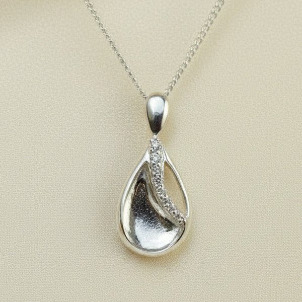 Solid Silver Teardrop Shape Pendant