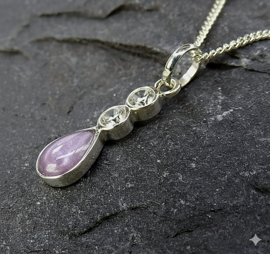 Sterling Silver CZ Teardrop Pendant