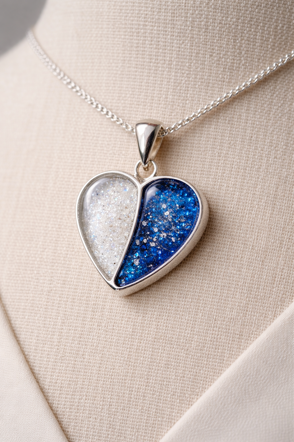 Silver Split Heart Pendant