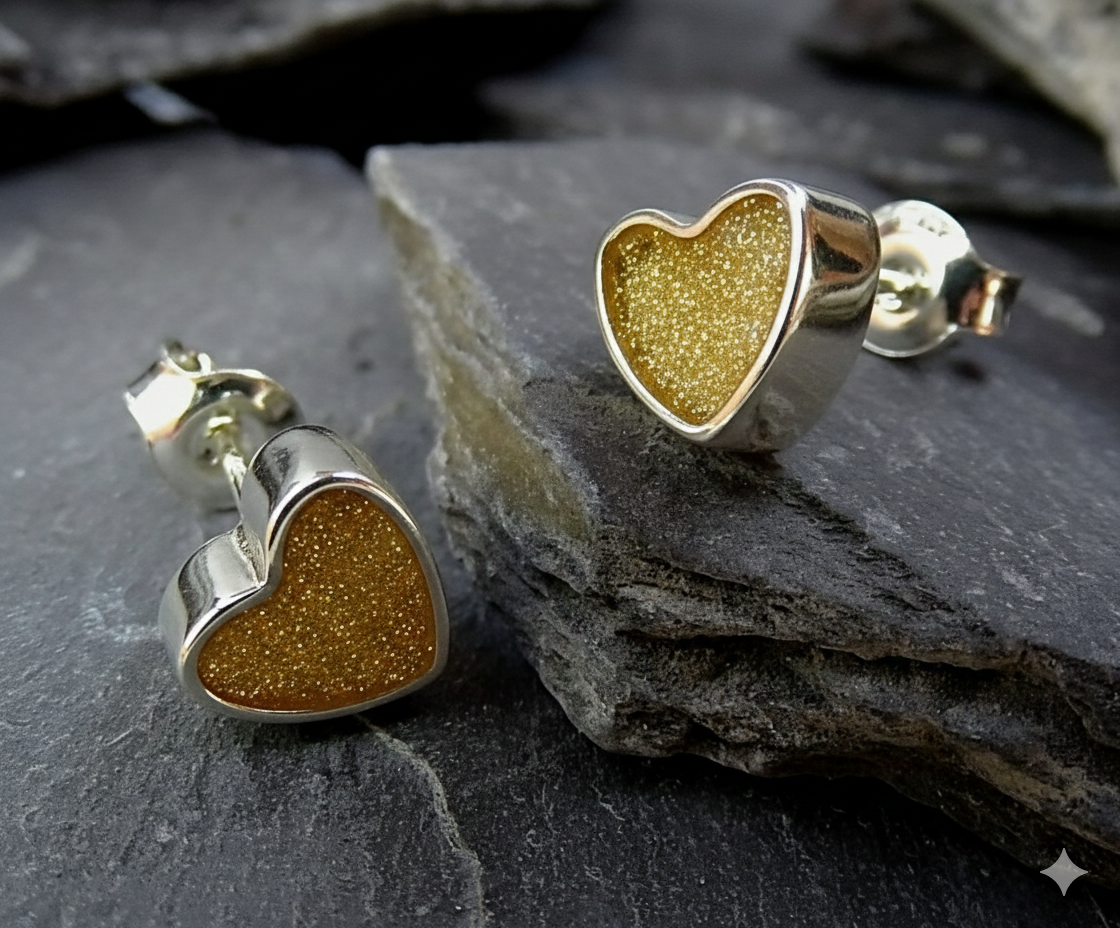 Sterling Silver Heart Stud Earrings