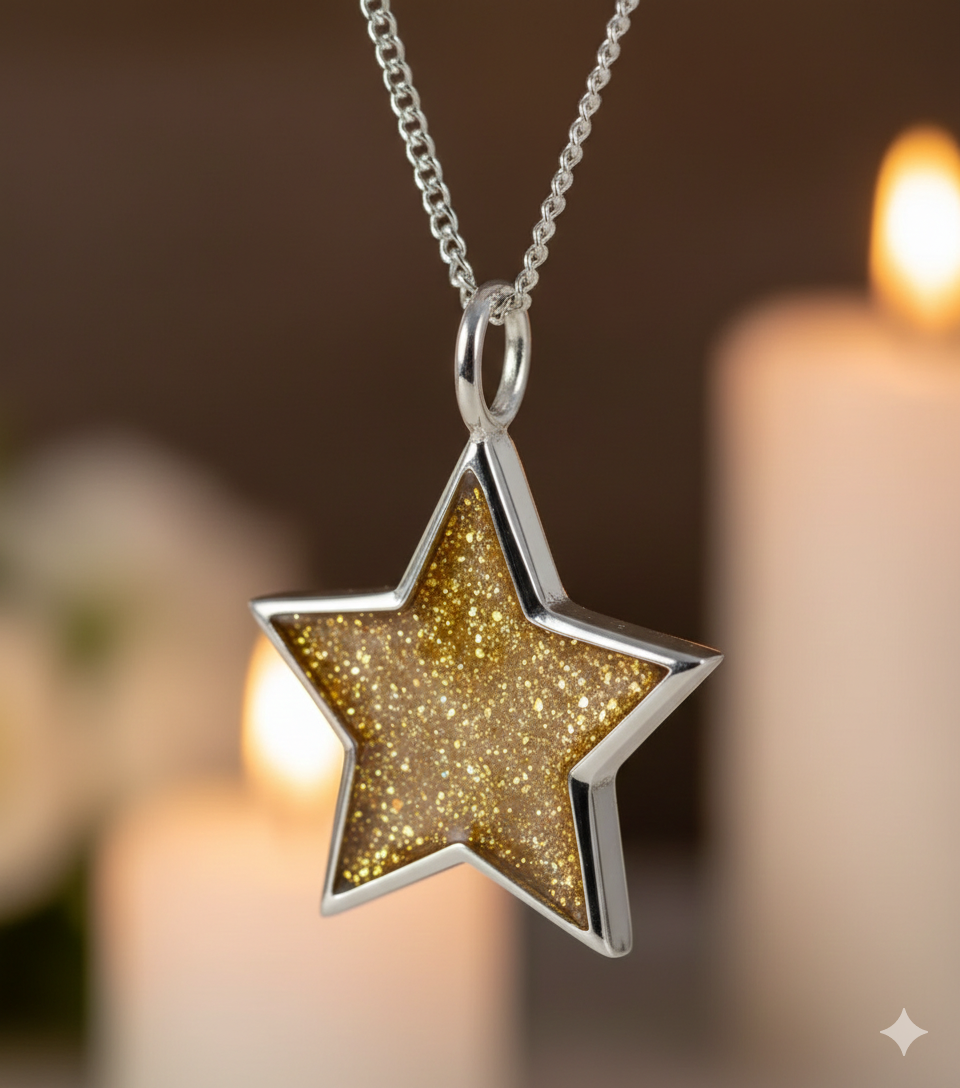 Silver Star Memorial Pendant