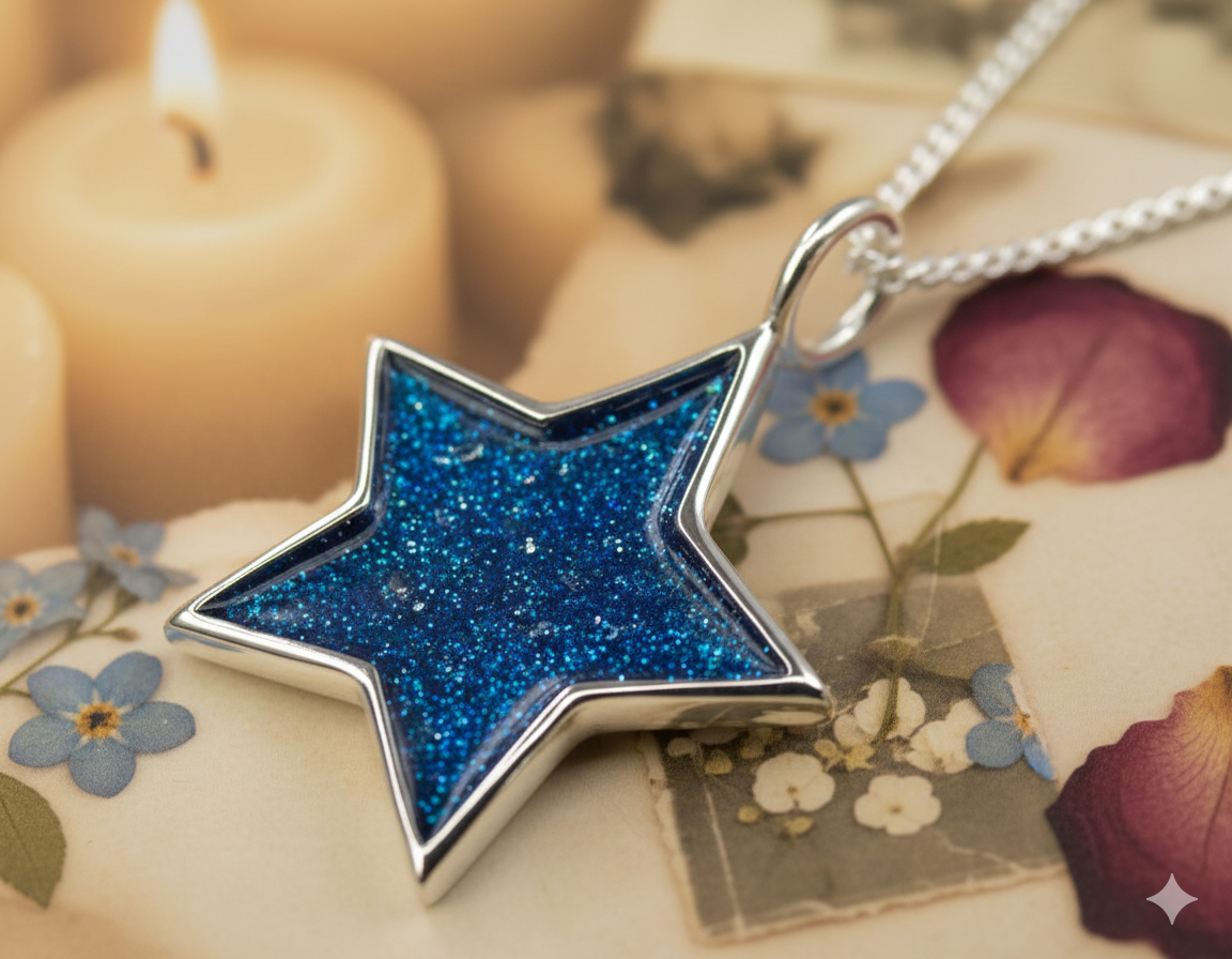 Silver Star Memorial Pendant