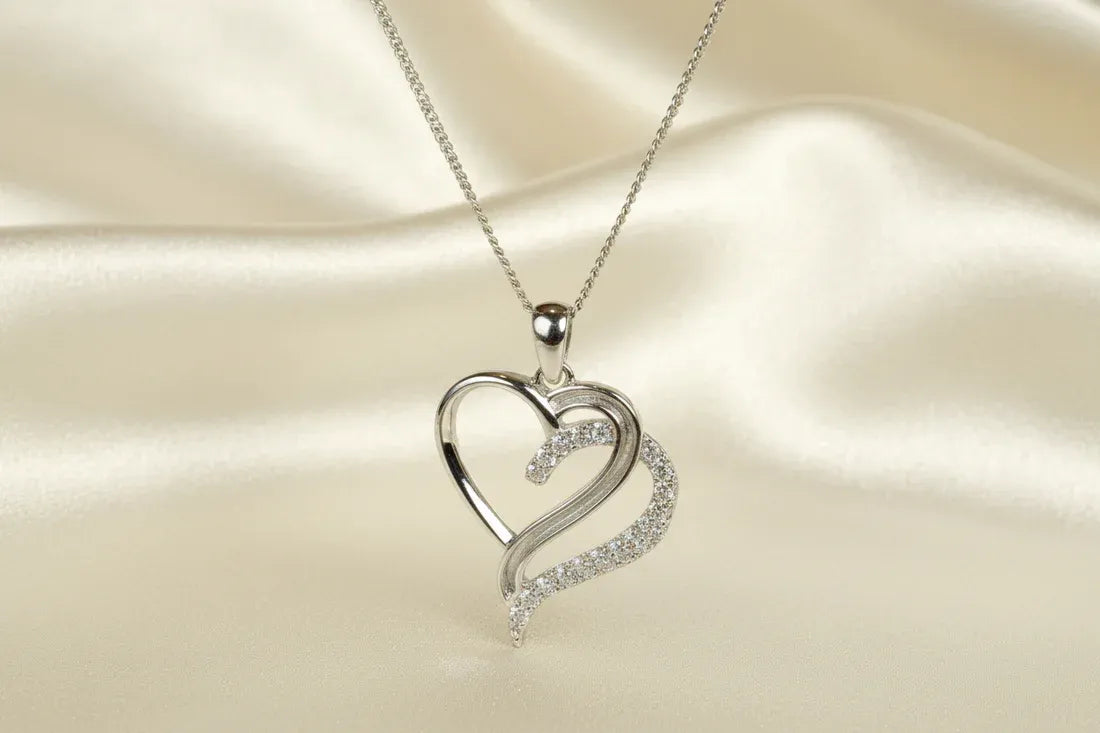 Silver Double Heart Pendant