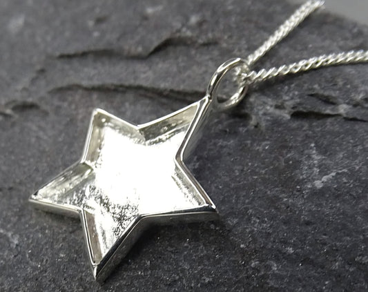 Silver Star Memorial Pendant