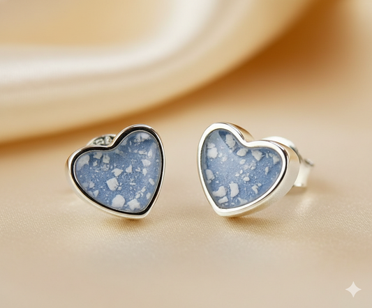 Sterling Silver Heart Stud Earrings