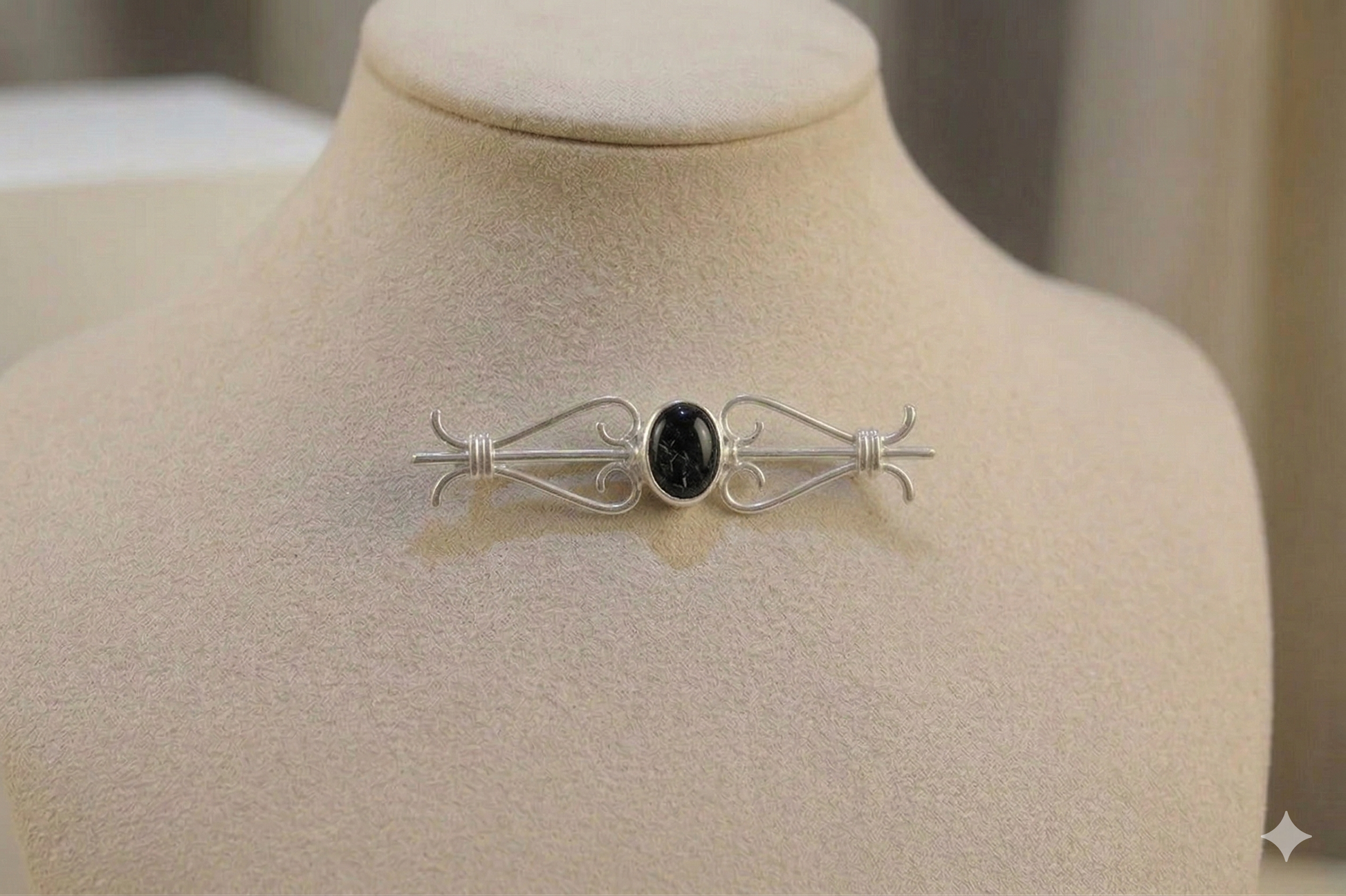 Sterling Silver Bar Brooch
