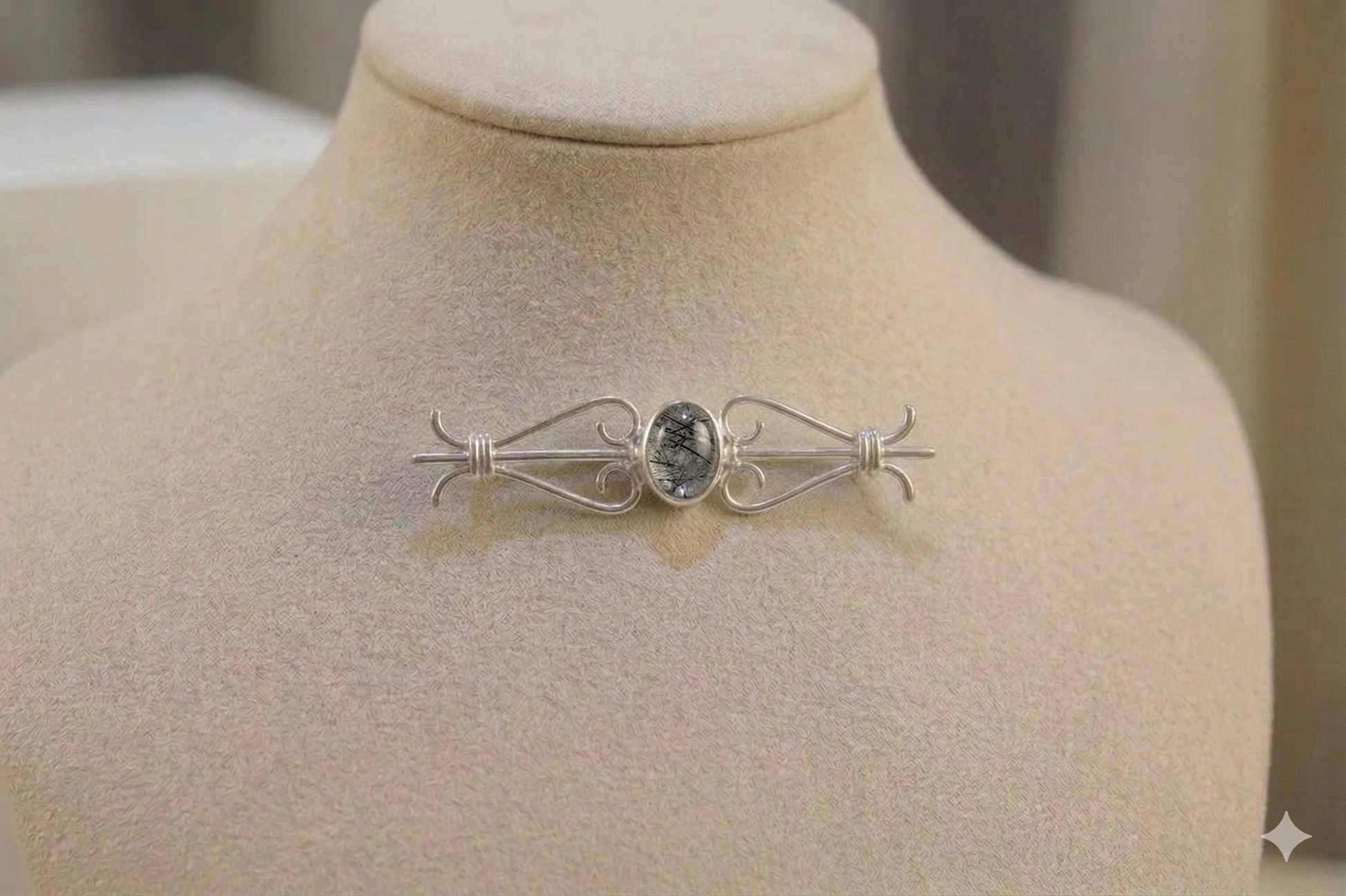 Sterling Silver Bar Brooch