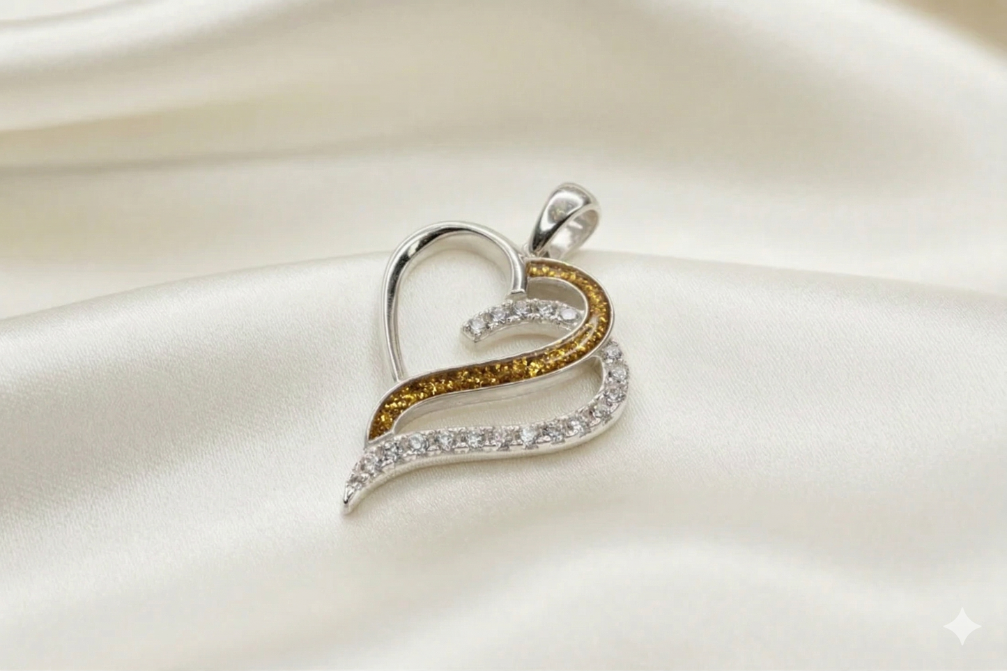 Silver Double Heart Pendant