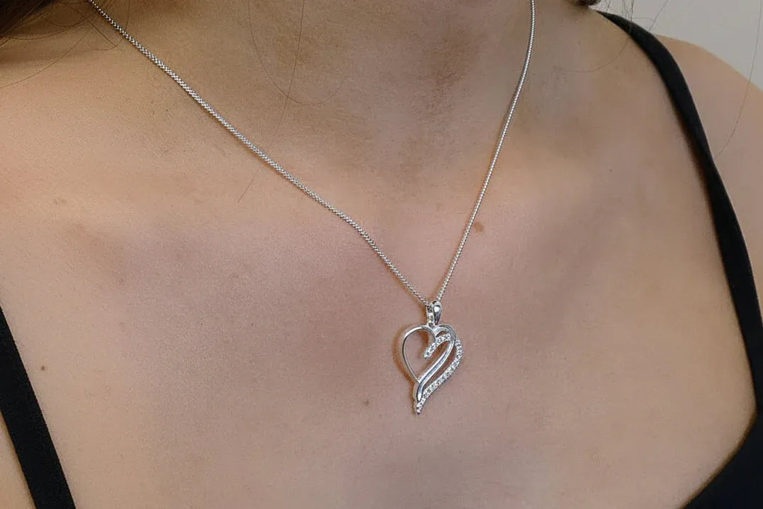 Silver Double Heart Pendant