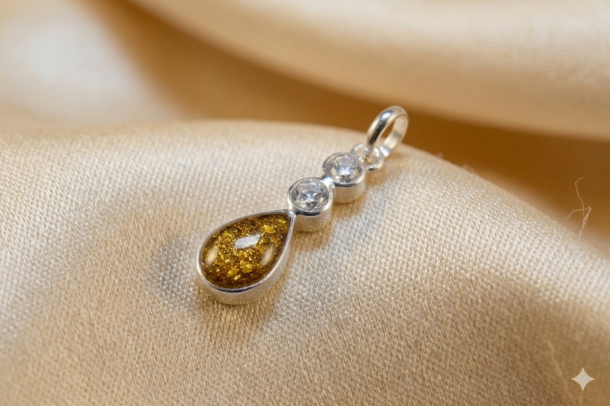 Sterling Silver CZ Teardrop Pendant