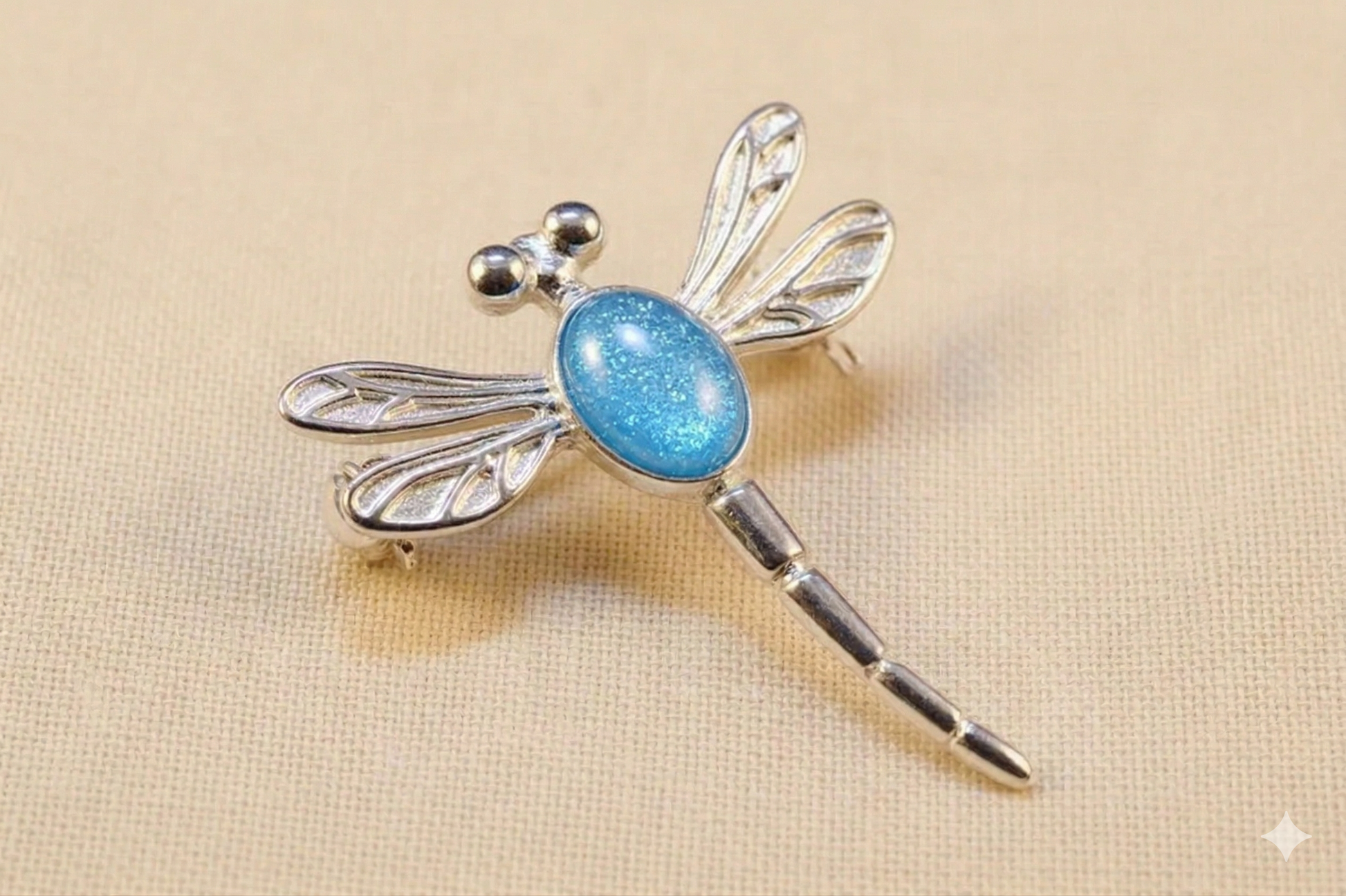 Silver Dragonfly Brooch