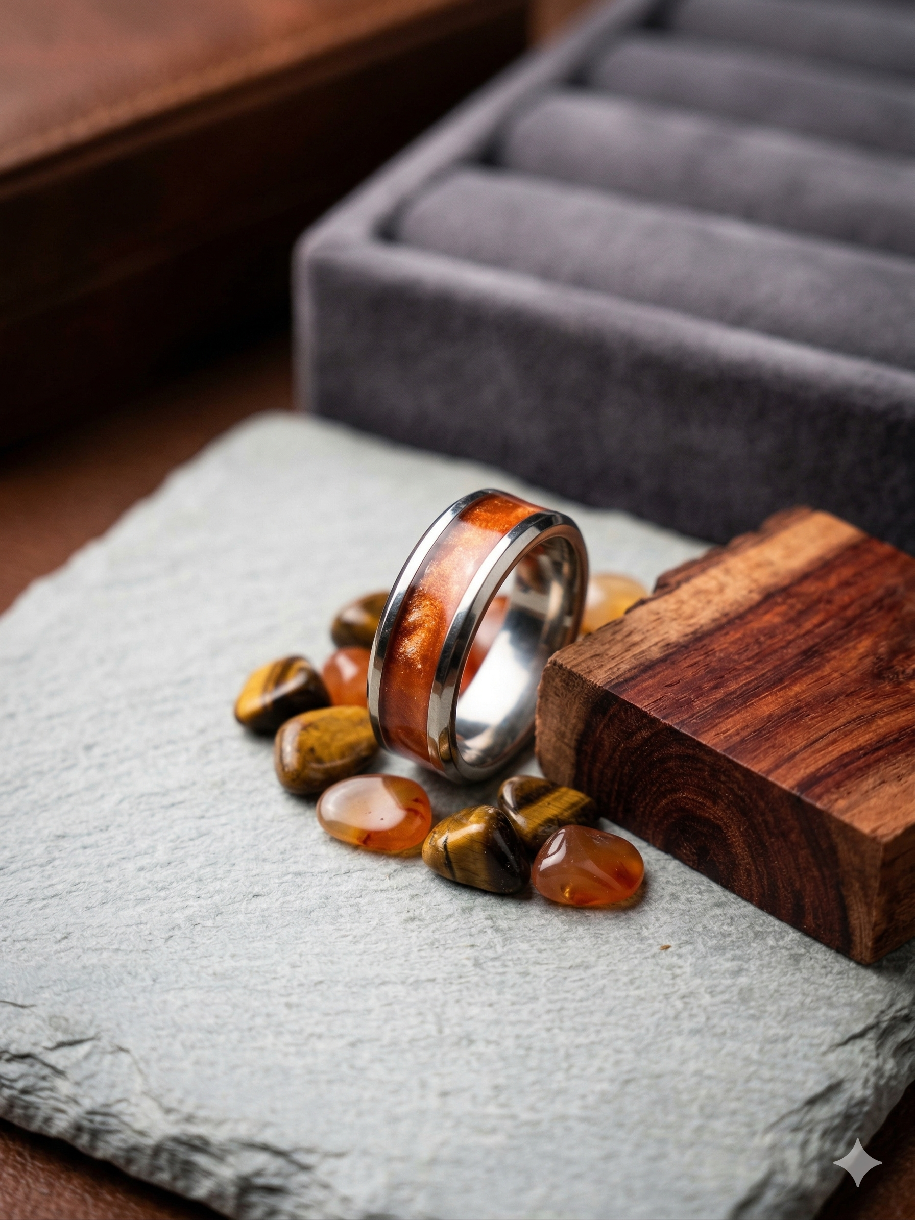 Silver wide channel Ring