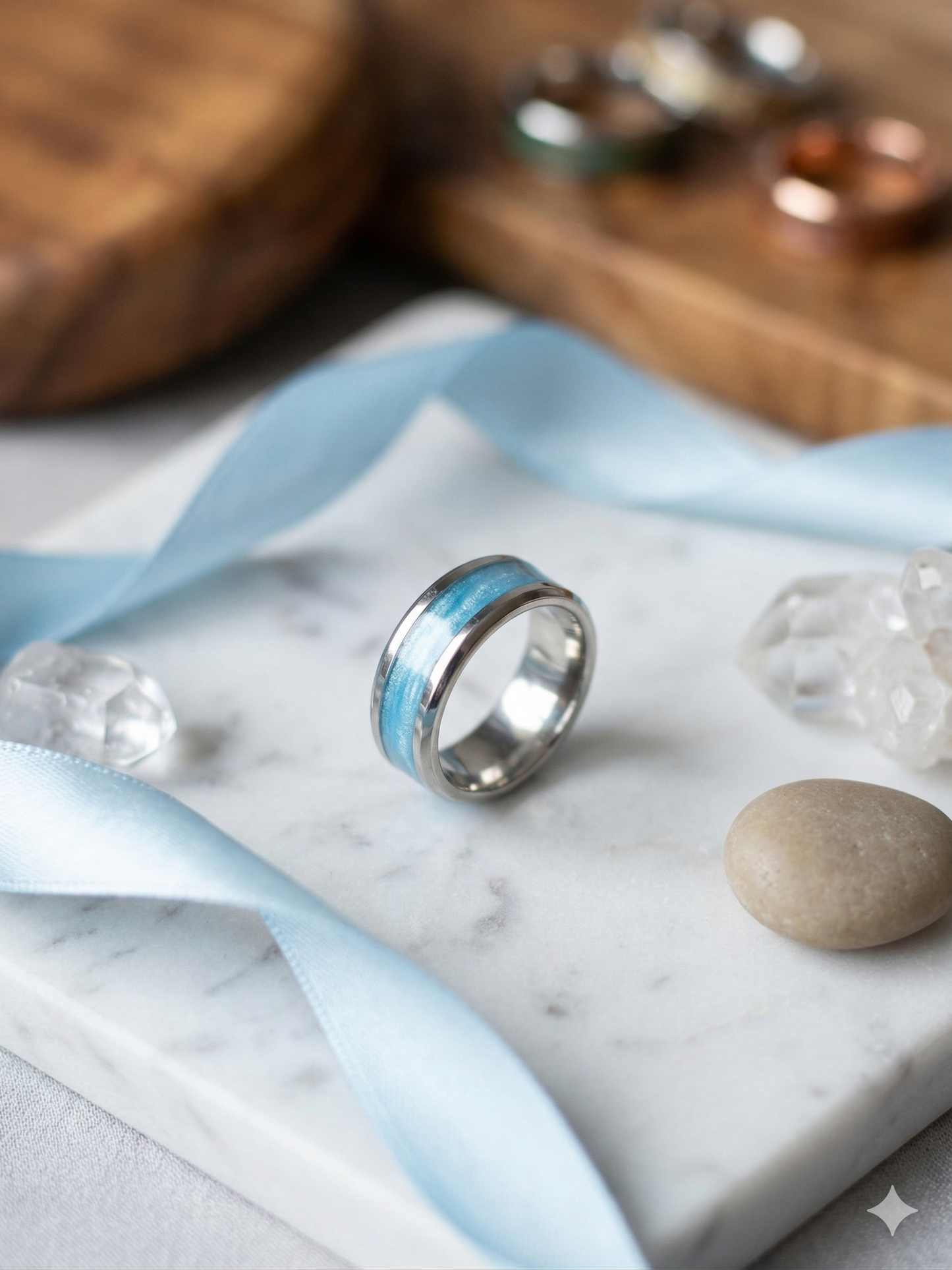 Silver wide channel Ring