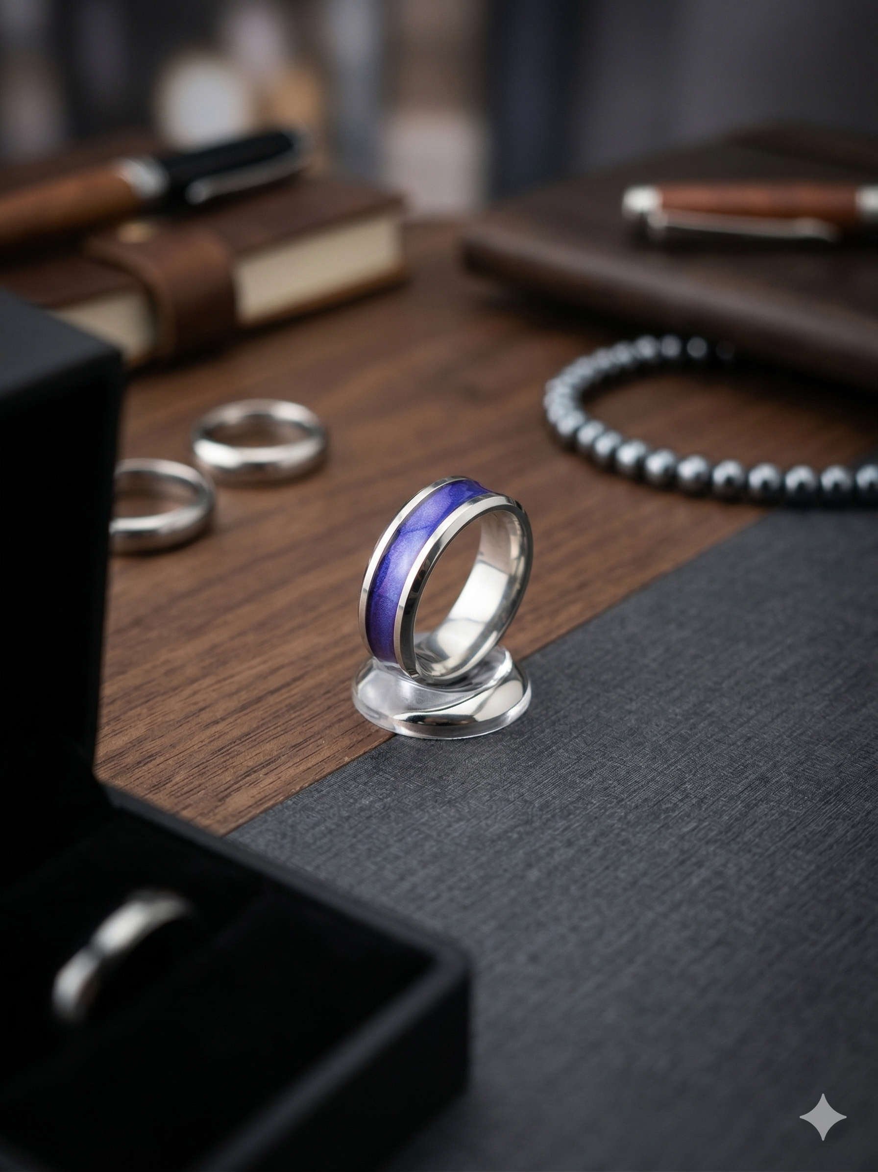 Silver wide channel Ring