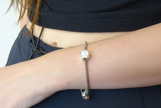 Silver paw charm