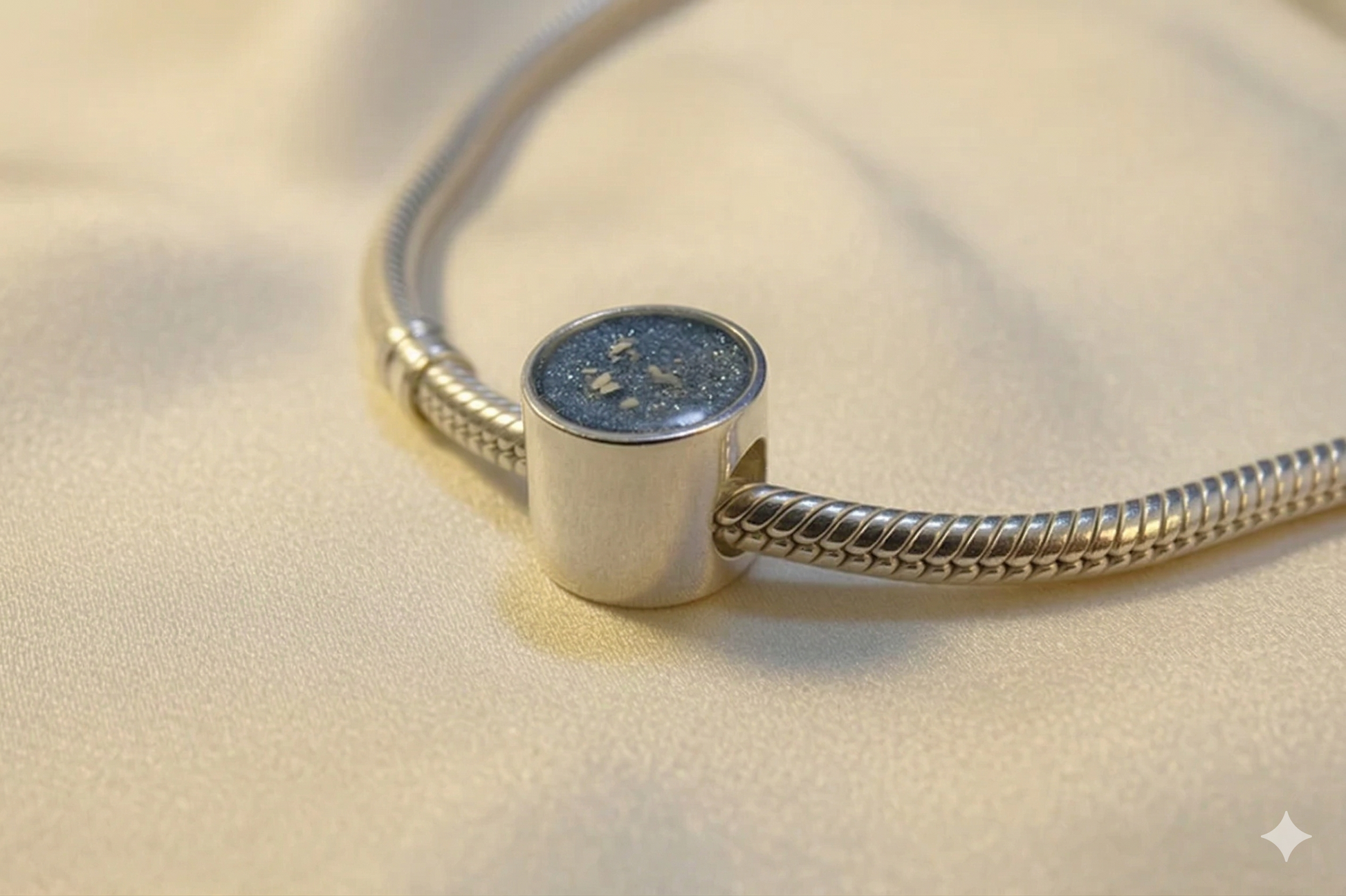 Silver oval memorial Charm