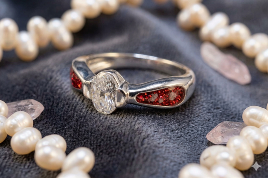 Silver side channel CZ Ring