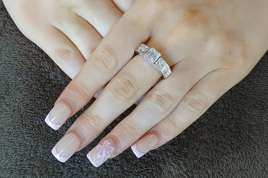 Silver 3 Stone CZ Memorial Ring