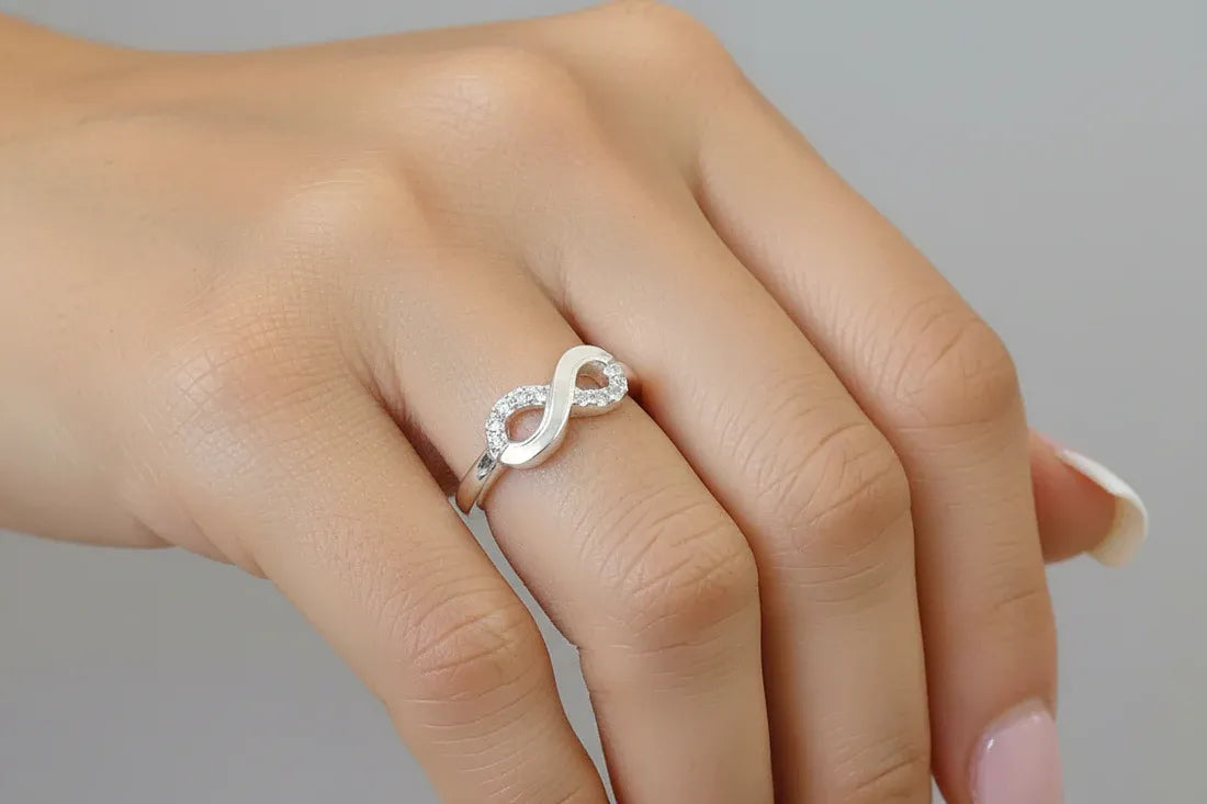 Silver CZ infinity ring