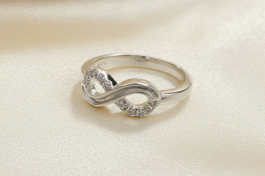 Silver CZ infinity ring