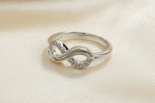 Silver CZ infinity ring