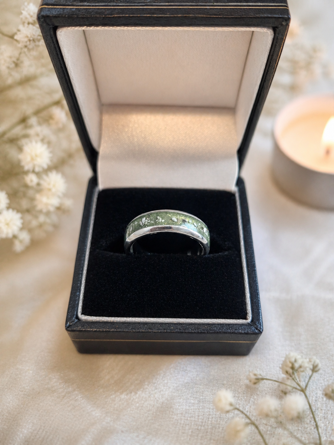 Silver wide channel Ring