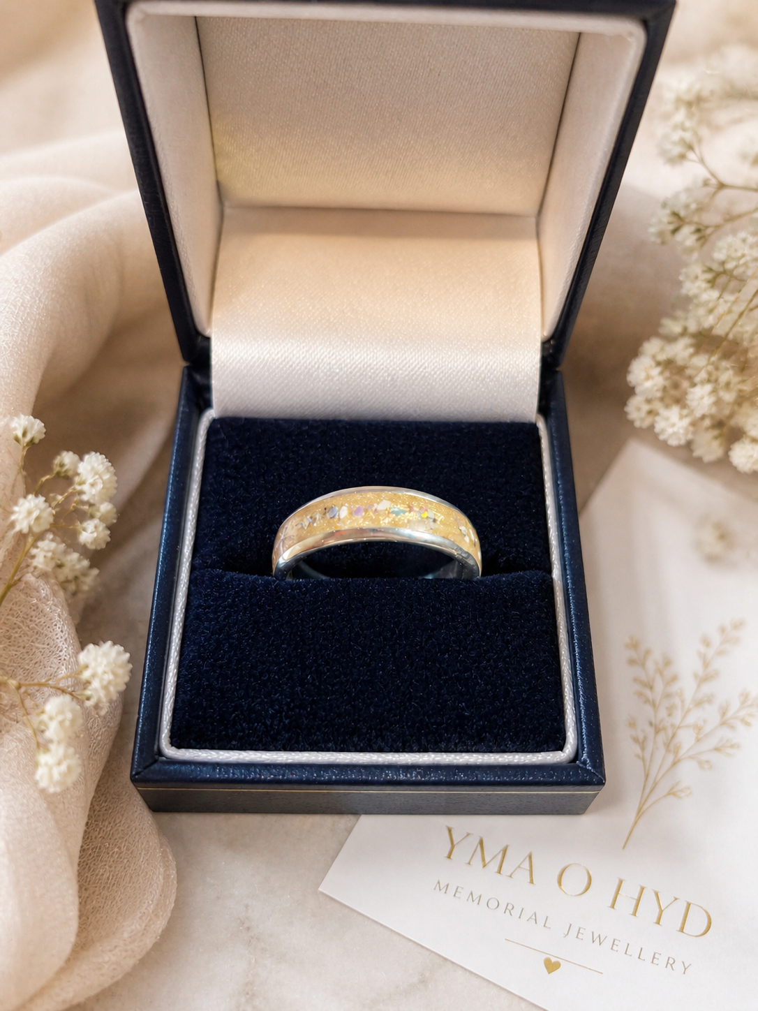 Silver wide channel Ring