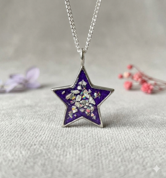 Silver Star Memorial Pendant