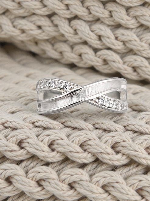 INFINITY WAVE CZ 925 SILVER RING