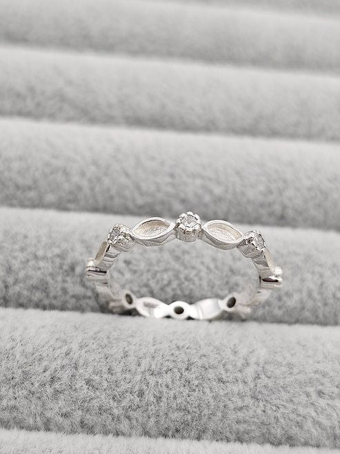 FULL SMOOTH EDGE CZ 925 SILVER MARQUISE RING