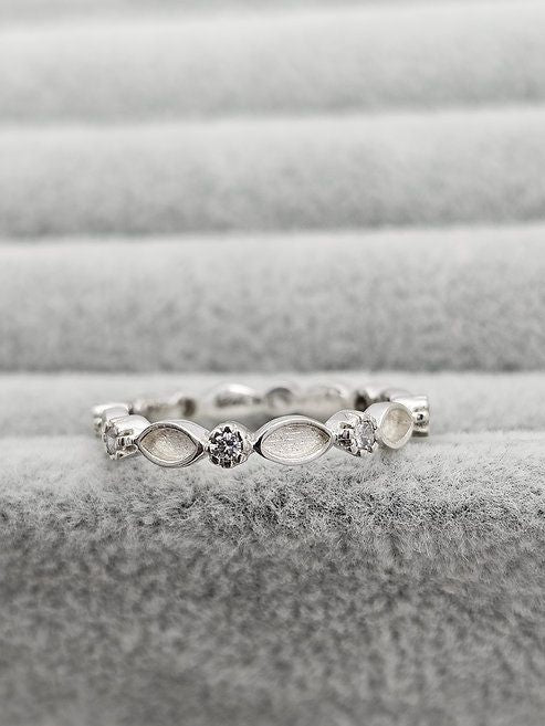 FULL SMOOTH EDGE CZ 925 SILVER MARQUISE RING