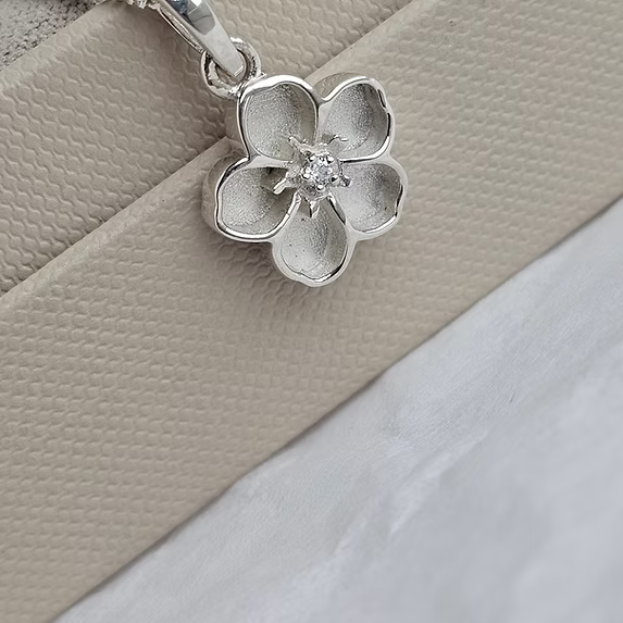 Silver Forget-Me-Not Pendant