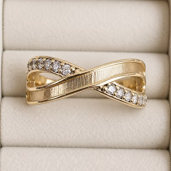 Infinity wave CZ 925 ring