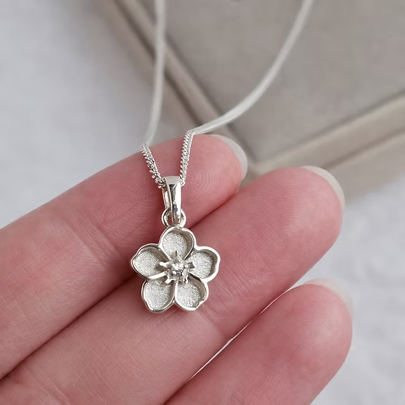 Silver Forget-Me-Not Pendant