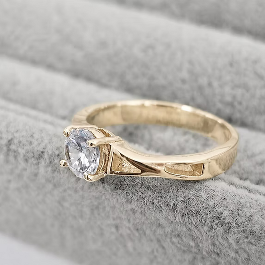 9K Gold Twisted Solitaire Ring