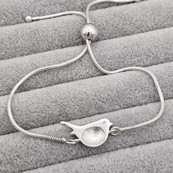 Robin Adjustable 925 Silver Snake Chain Slider Bracelet