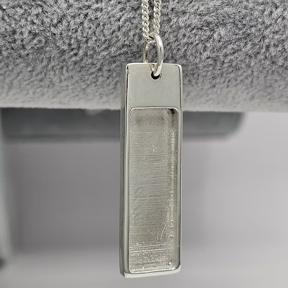 Gents Oblong Dog Tag Bar 925 Pendant