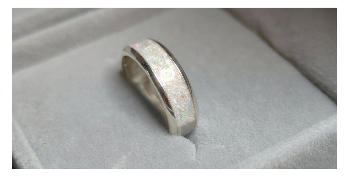 Silver wide channel Ring