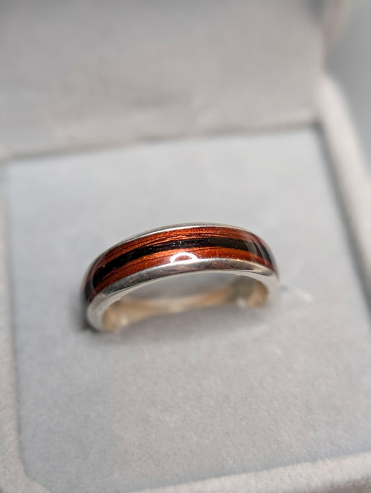 Silver wide channel Ring
