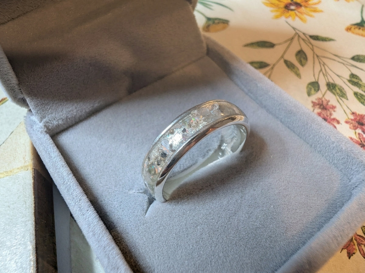 Silver wide channel Ring