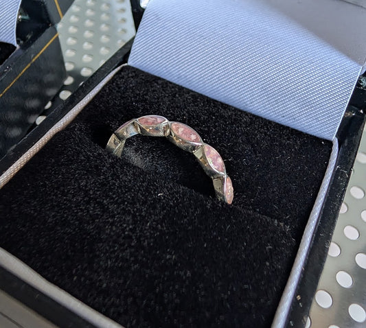 Full smooth edge CZ 925 silver marquise ring