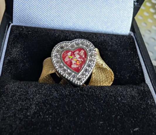 Silver CZ Sparkling Heart Charm